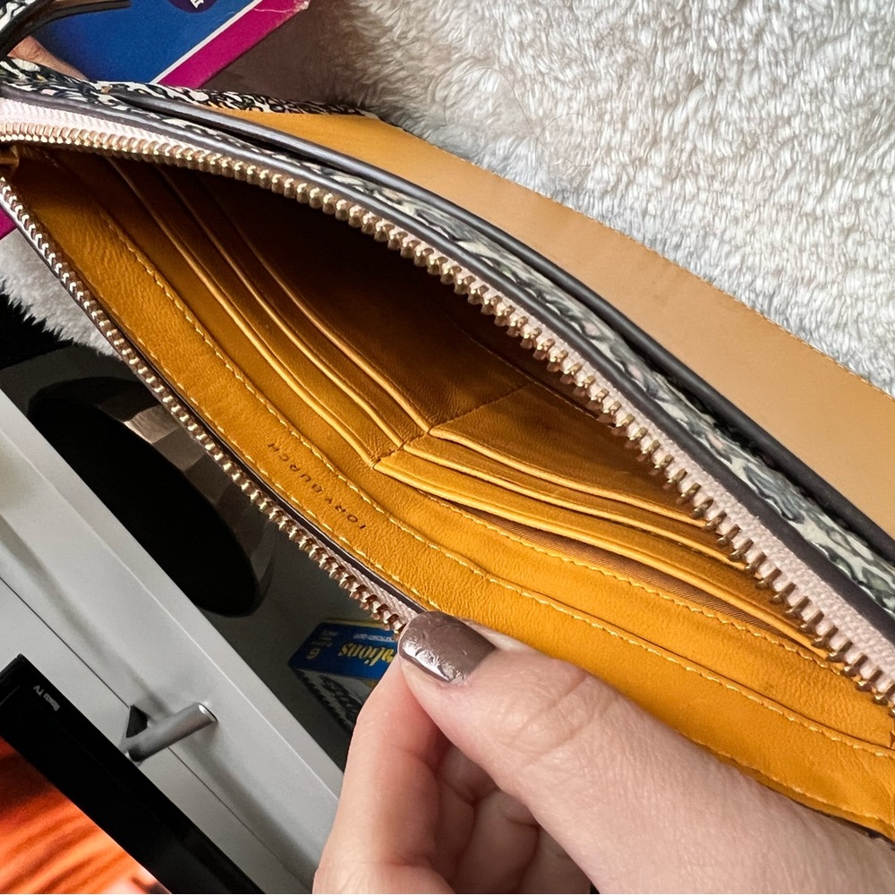 Tommy Hilfiger Yellow Leather Cardholder Crossbody Wallet